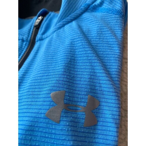 SET (2) Under Armour Run Men's Size S HEATGEAR 1/4 Zip Pullover Run Blue Red - Picture 4 of 12